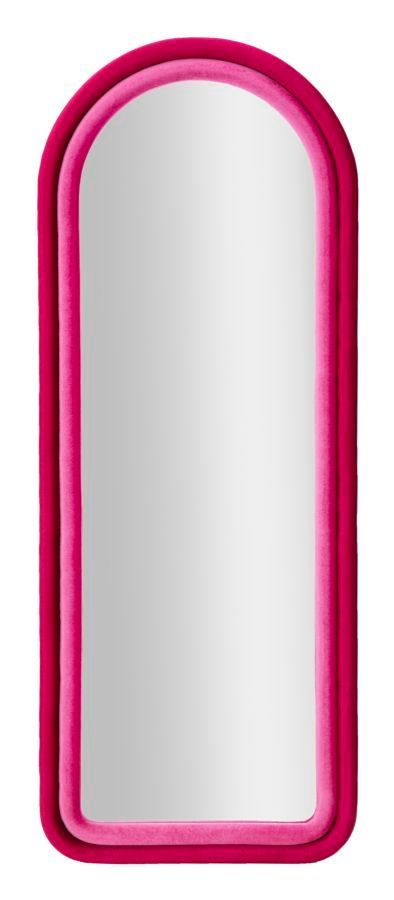 Miroir mural cloe fuxia velours cm 60x4x160 - Photo n°1