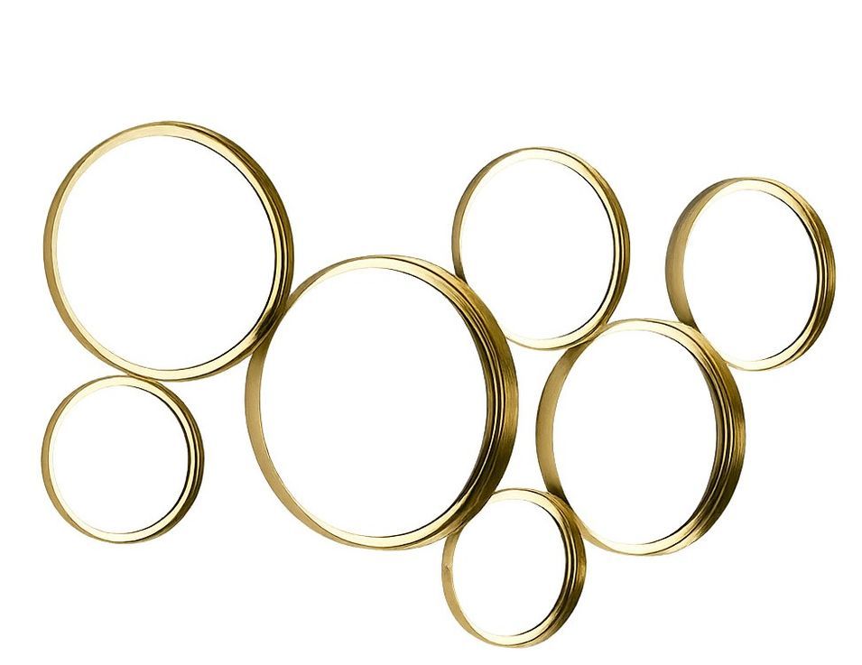 Miroir mural design en métal doré KAIRA – L 119 x H 62 cm - Photo n°1