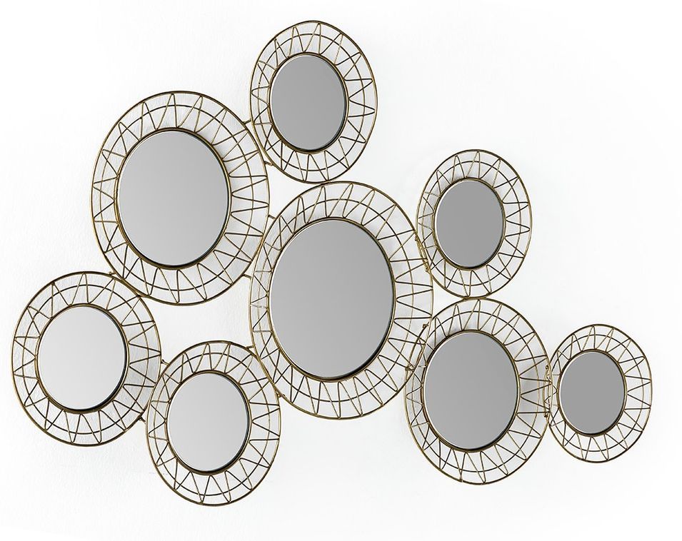 Miroir mural original en métal doré CIRKO - L 121 x H 45 cm - Photo n°1