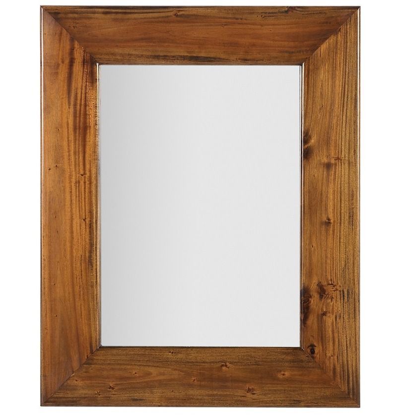 Miroir mural en bois d'acajou massif marron FALKANE - L 80 x H 100 cm - Photo n°1
