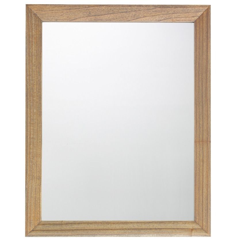 Miroir mural en bois massif clair MAZARI - L 80 x H 100 cm - Photo n°1