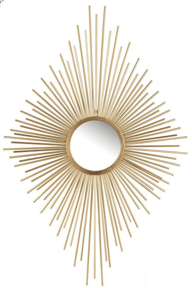 Miroir mural losange à rayons métal doré Ysarg - Photo n°1