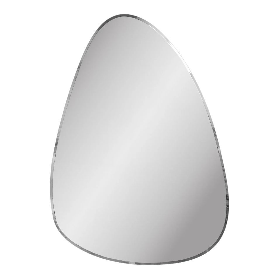 Miroir mural métal argenté de forme organique DEVONPORT – L 70 x H 100 cm - Photo n°1