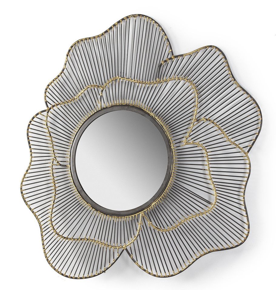 Miroir mural métal doré et noir Chikitta - Photo n°1