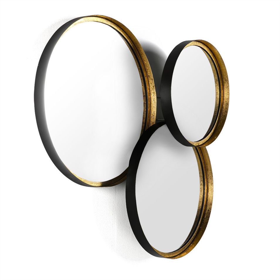 Miroir mural métal noir et doré Alma - Photo n°1