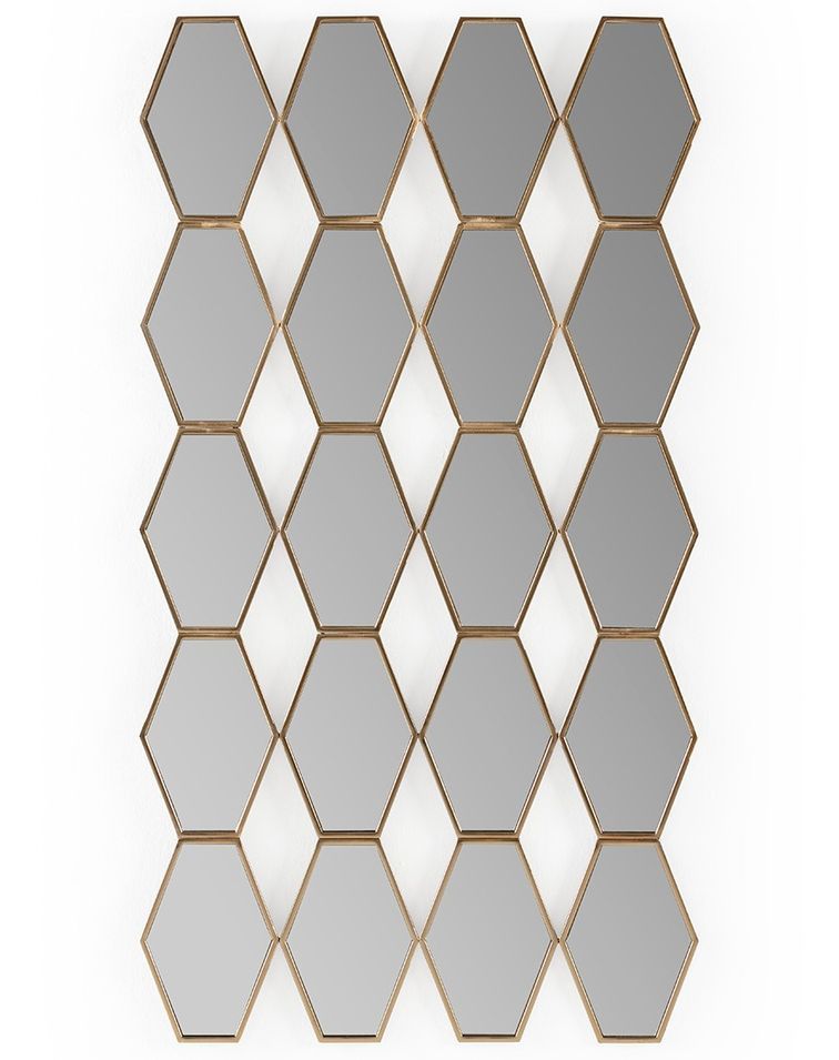 Miroir mural moderne métal doré ZIMMO - L 72 x H 133 cm - Photo n°1