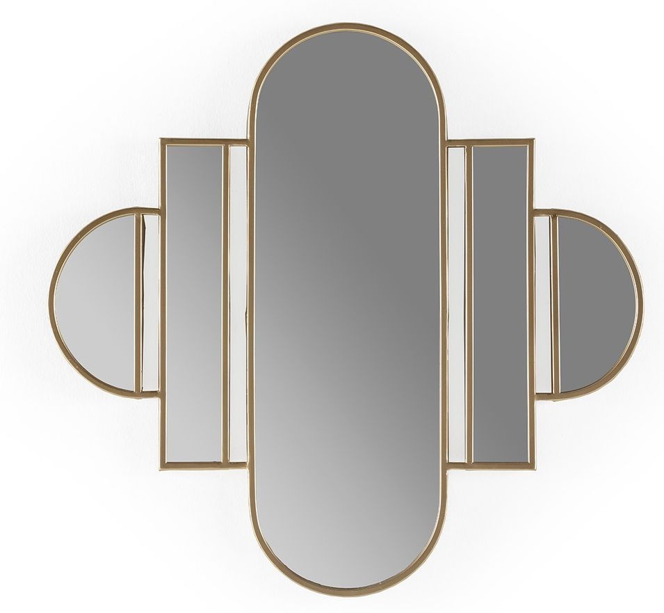 Miroir mural moderne métal doré ZIRA - L 84 x H 82 cm - Photo n°1