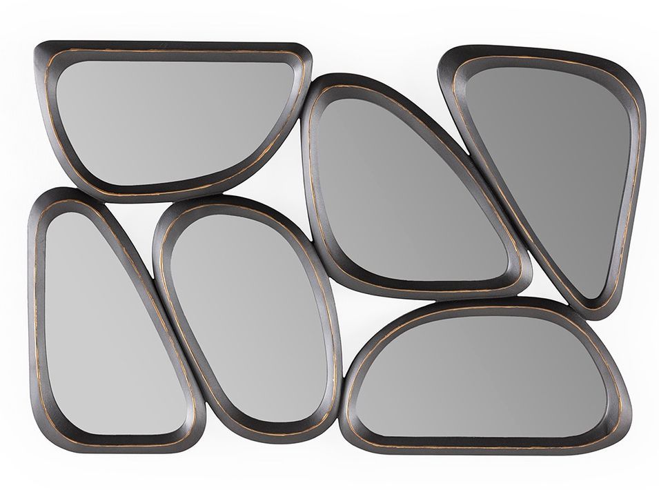 Miroir mural moderne métal gris LOMAN - L 89 x H 61 cm - Photo n°1