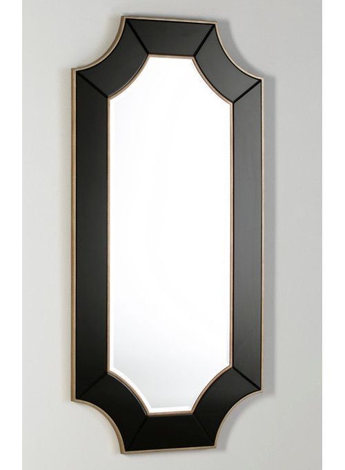 Miroir mural octogonal verre noir Octy - Photo n°1