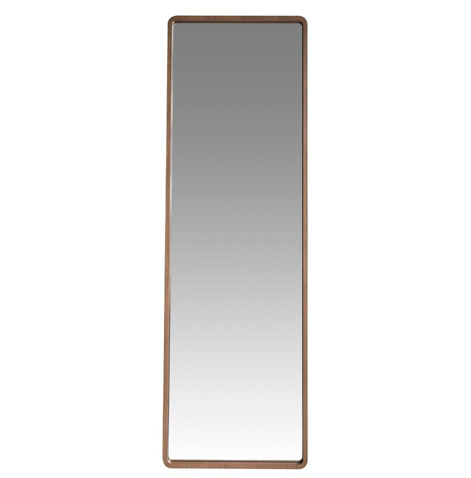 Miroir mural ou à poser rectangulaire – Cadre bois plaqué noyer naturel – L 60 x H 190 cm - Photo n°1