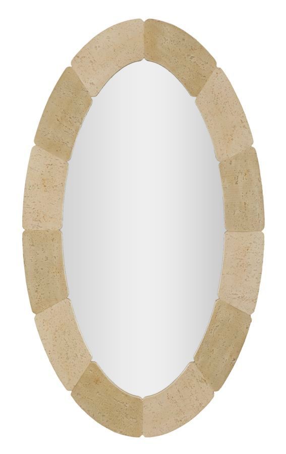 Miroir mural ovale effet pierre style naturel Mira - Photo n°1