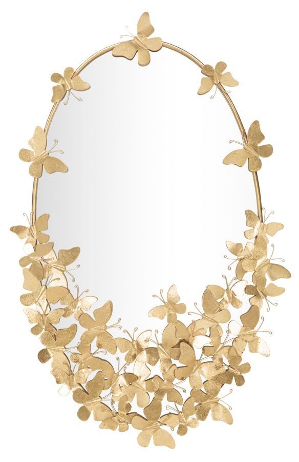 Miroir mural ovale papillon cm 59x3x89,5 (miroir cm 46x78) - Photo n°1