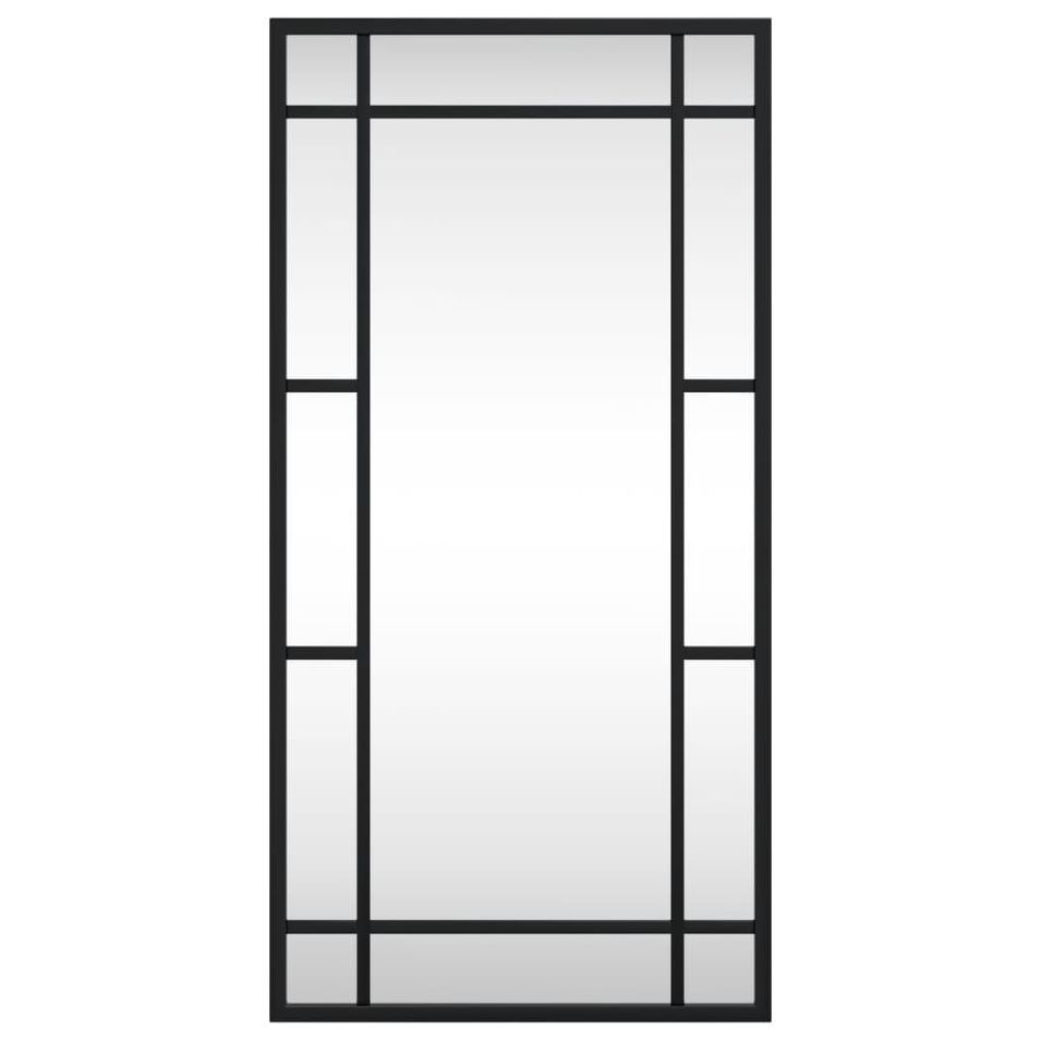 Miroir mural rectangulaire avec cadre noir en métal KLARA - Photo n°1