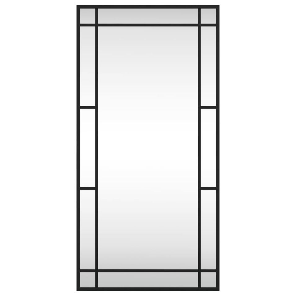 Miroir mural rectangulaire avec cadre noir en métal KLARA - Photo n°1