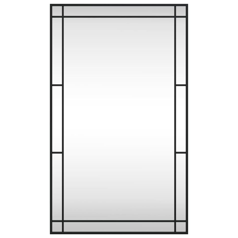 Miroir mural rectangulaire avec cadre noir en métal KLARA - Photo n°1