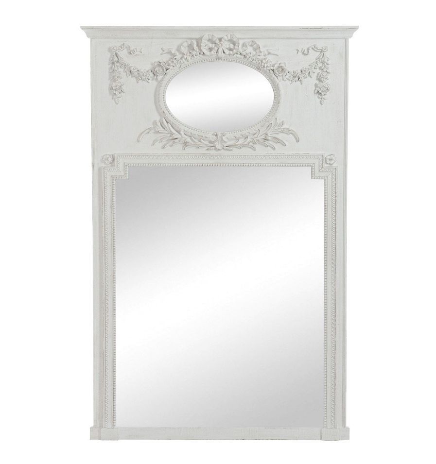 Miroir mural rectangulaire bois antique gris Licia - Photo n°1