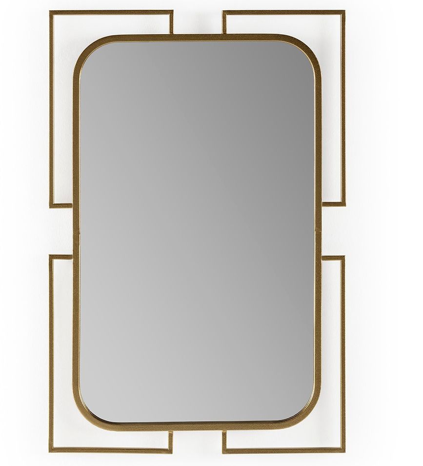 Miroir mural rectangulaire métal doré KARY – L 61 x H 91 cm - Photo n°1