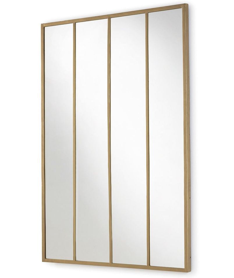 Miroir mural rectangulaire métal doré LINA – L 100 x H 150 cm - Photo n°1