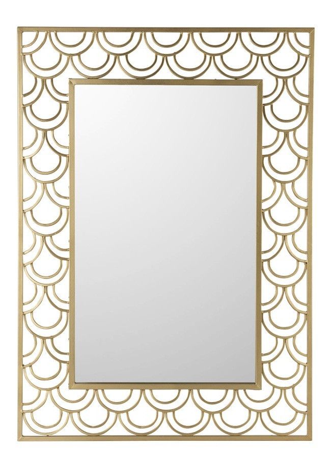 Miroir mural rectangulaire métal doré Ysarg - Photo n°1