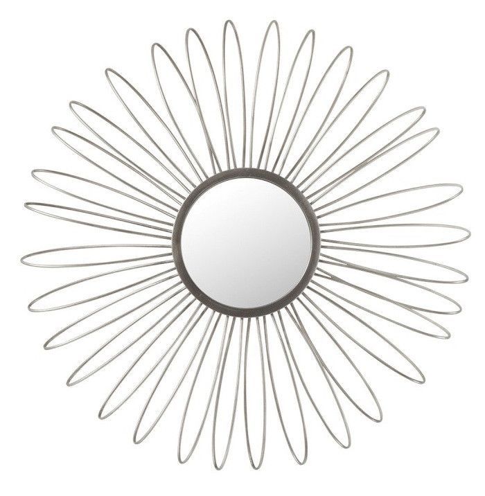 Miroir mural rond à LED verre et métal argenté Liath - Photo n°1