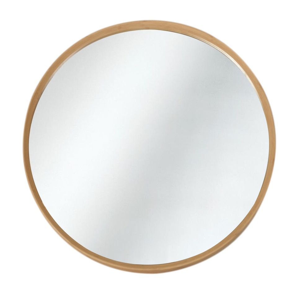 Miroir mural rond bambou clair Nachi D 60 cm - Photo n°1