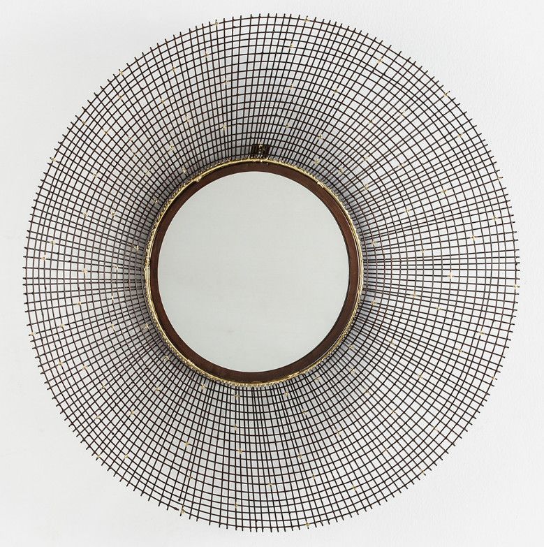 Miroir mural rond métal cuivré Rary 70 - Photo n°1