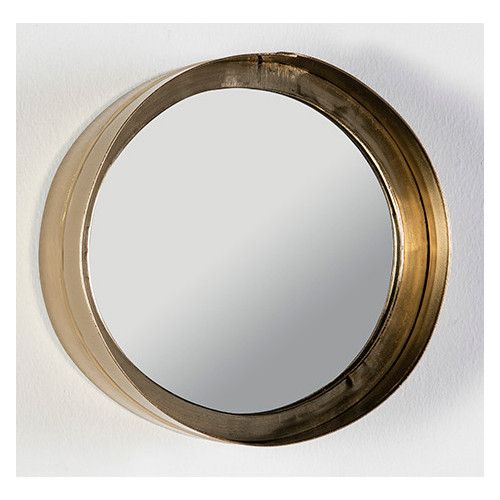 Miroir mural rond métal doré Alma D 20 cm - Photo n°1