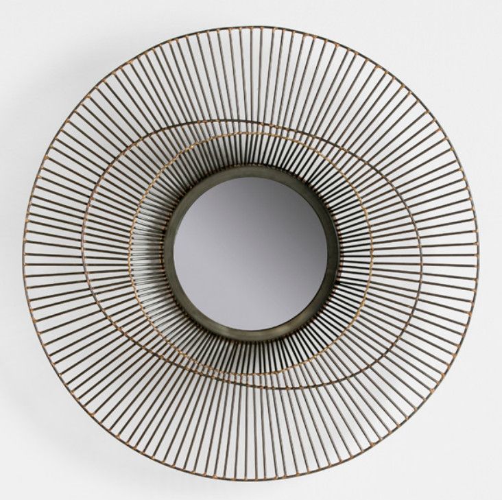 Miroir mural rond métal doré Rary D 58 cm - Photo n°1