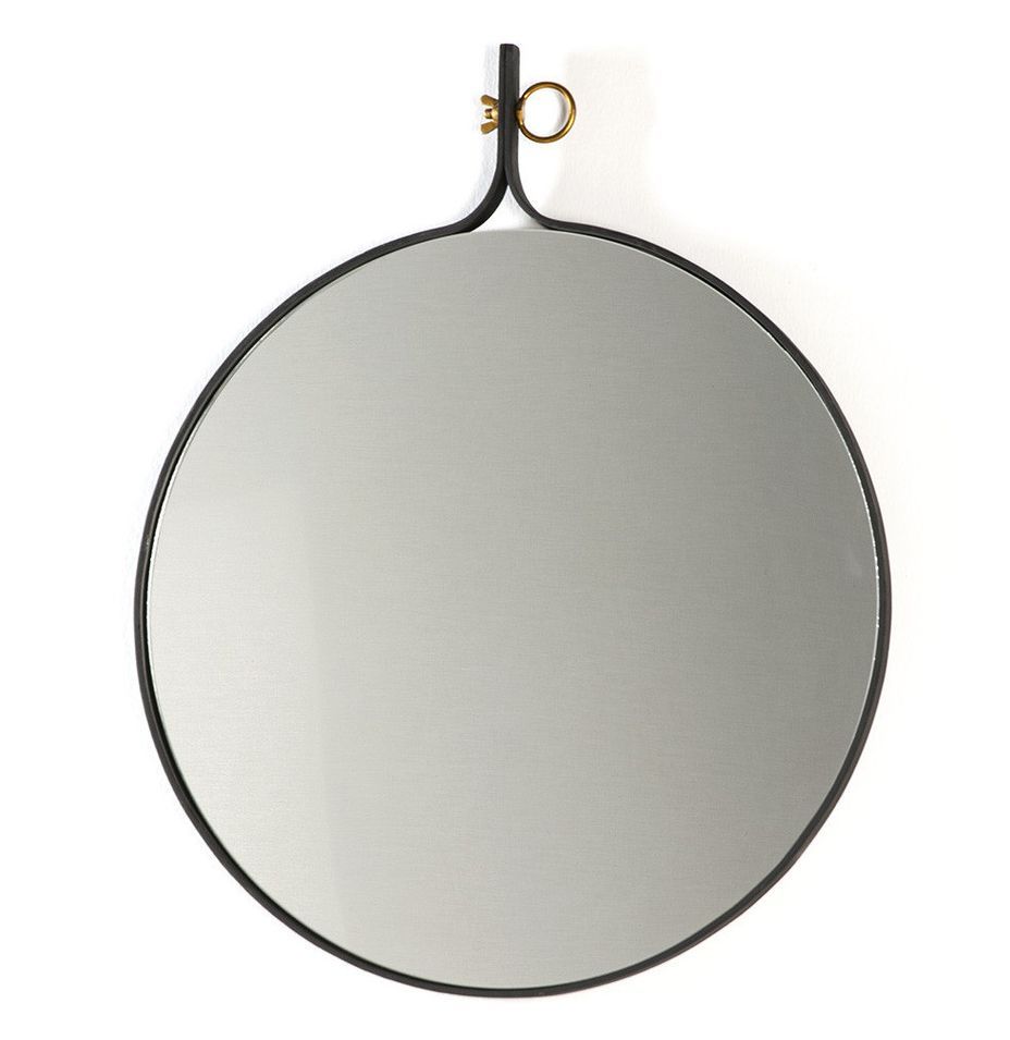 Miroir mural rond métal noir Booty - Photo n°1