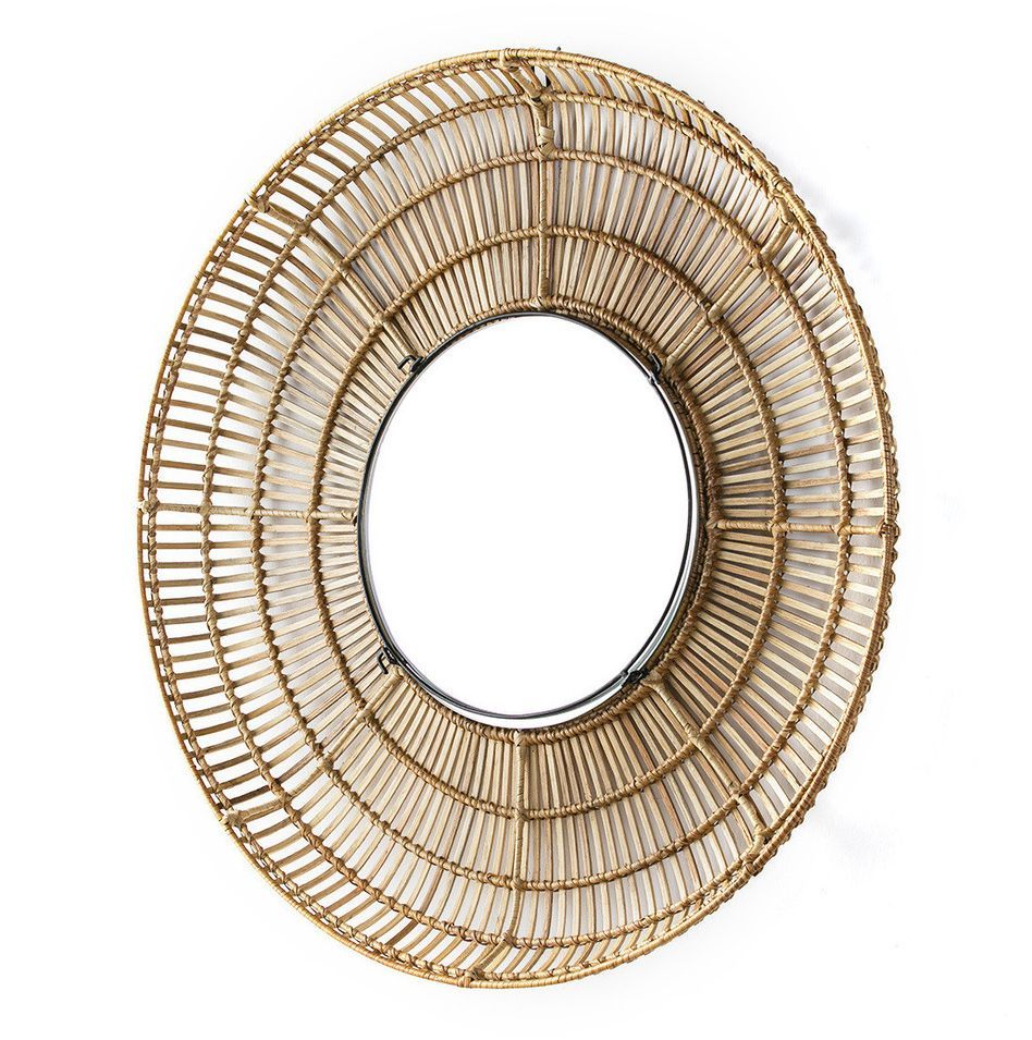 Miroir mural rond osier naturel Gaell D 90 cm - Photo n°1