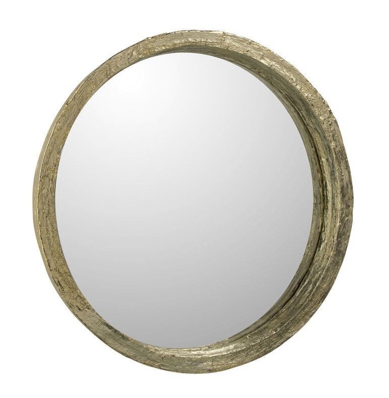 Miroir mural rond résine dorée Narsh - Photo n°1