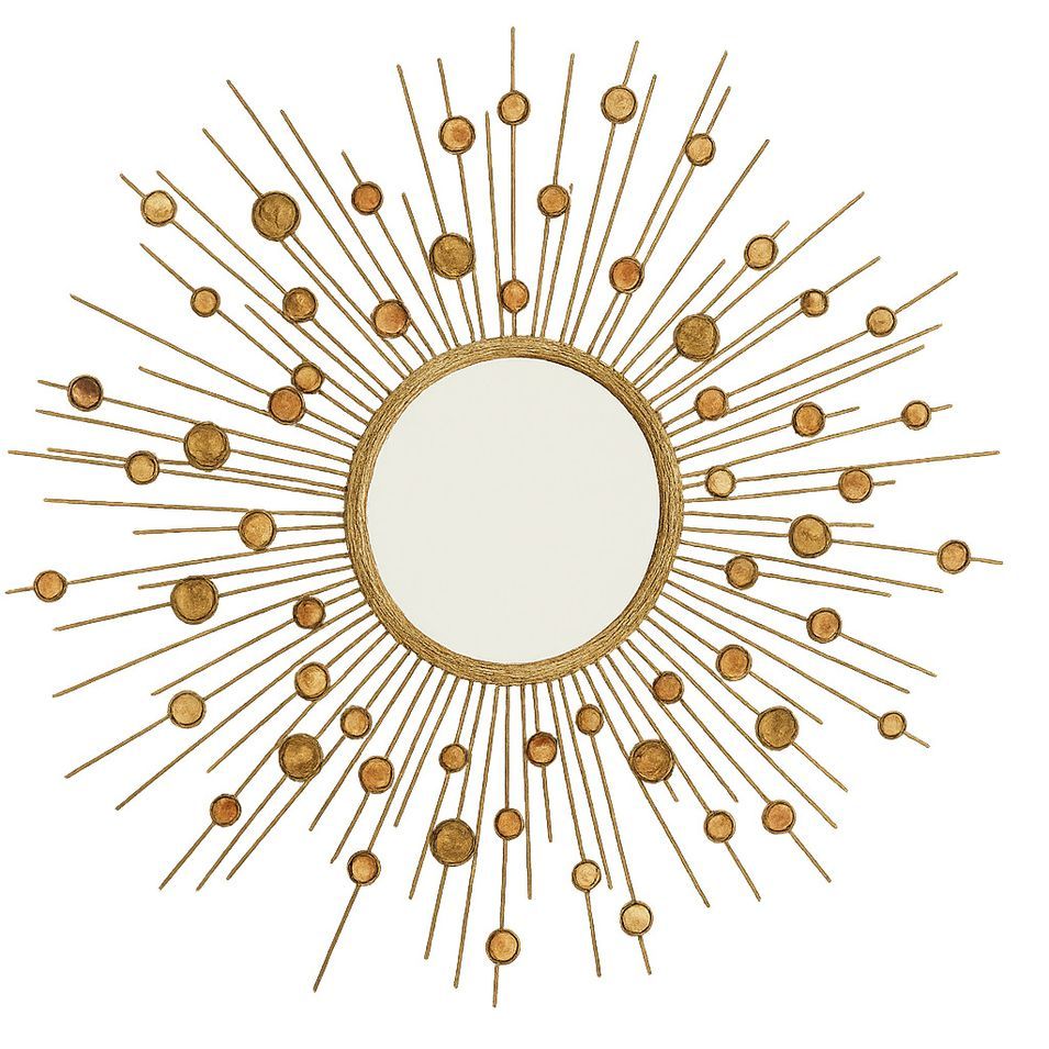 Miroir mural rond ROXA en métal doré et nacré ROXA - Ø 98 cm - Photo n°1