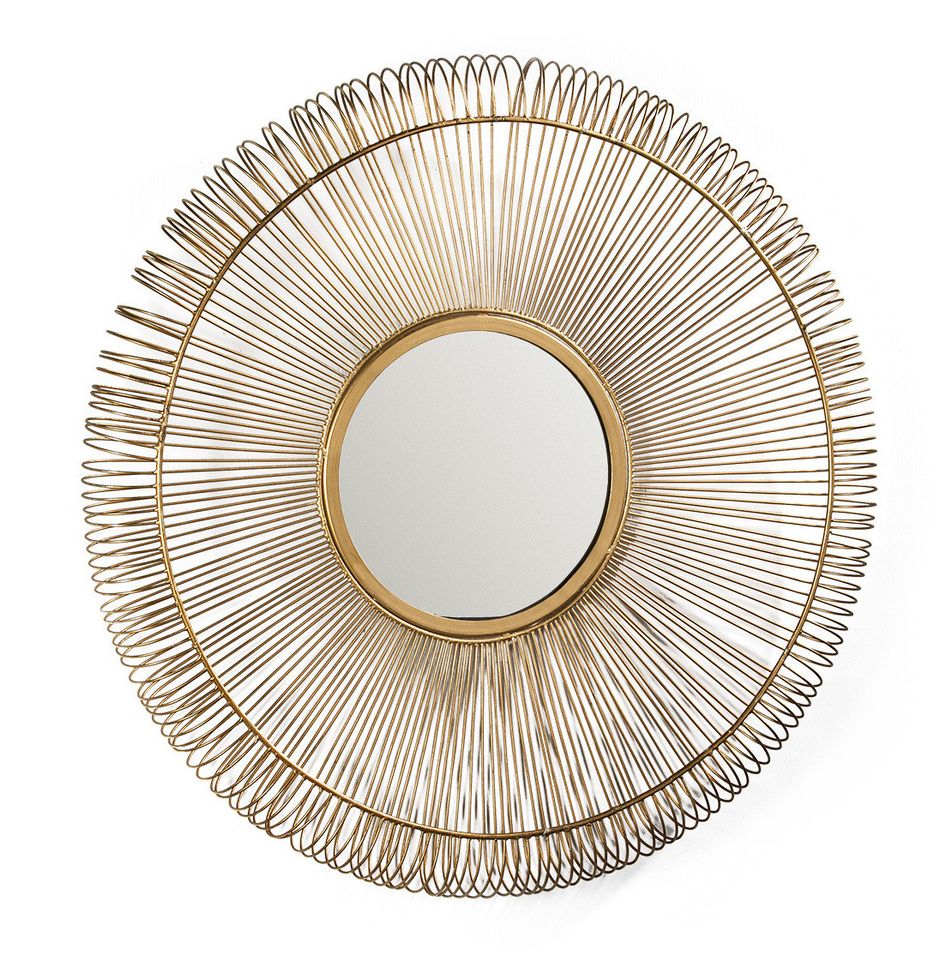 Miroir mural rond verre et métal doré Avaw D 76 cm - Photo n°1