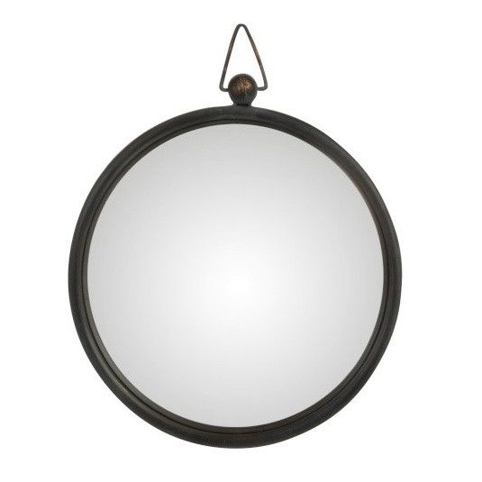 Miroir mural rond verre et métal noir Verde D 31 cm - Photo n°1