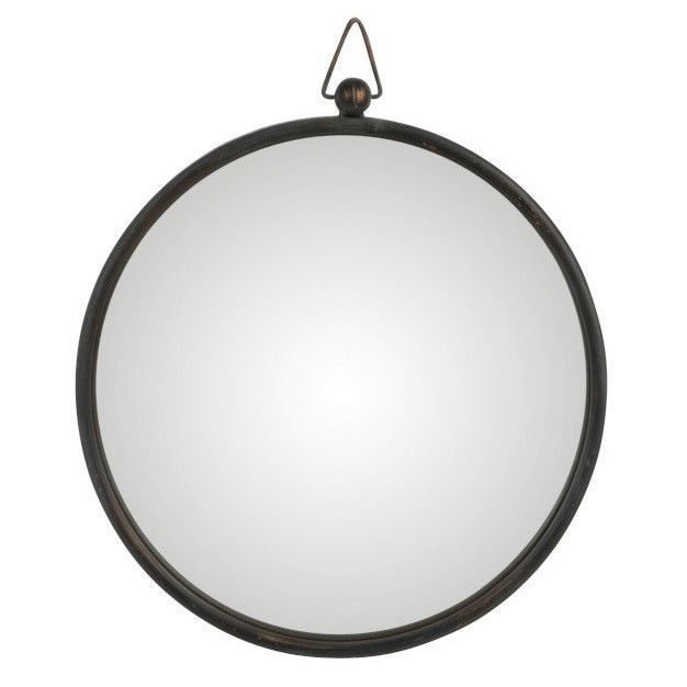 Miroir mural rond verre et métal noir Verde D 40 cm - Photo n°1
