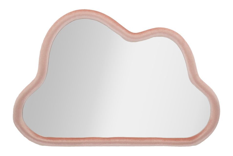 Miroir mural rose nuage velours cm 90x4x60 - Photo n°1