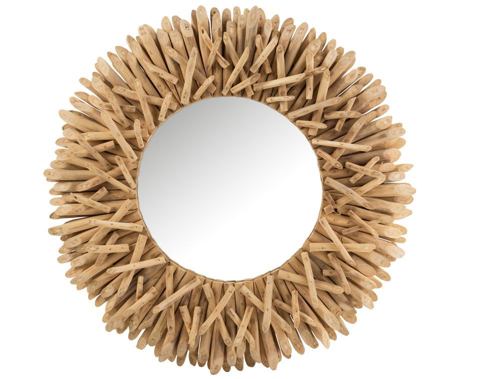 Miroir rond branches teck naturel Angel D 81 cm - Photo n°1