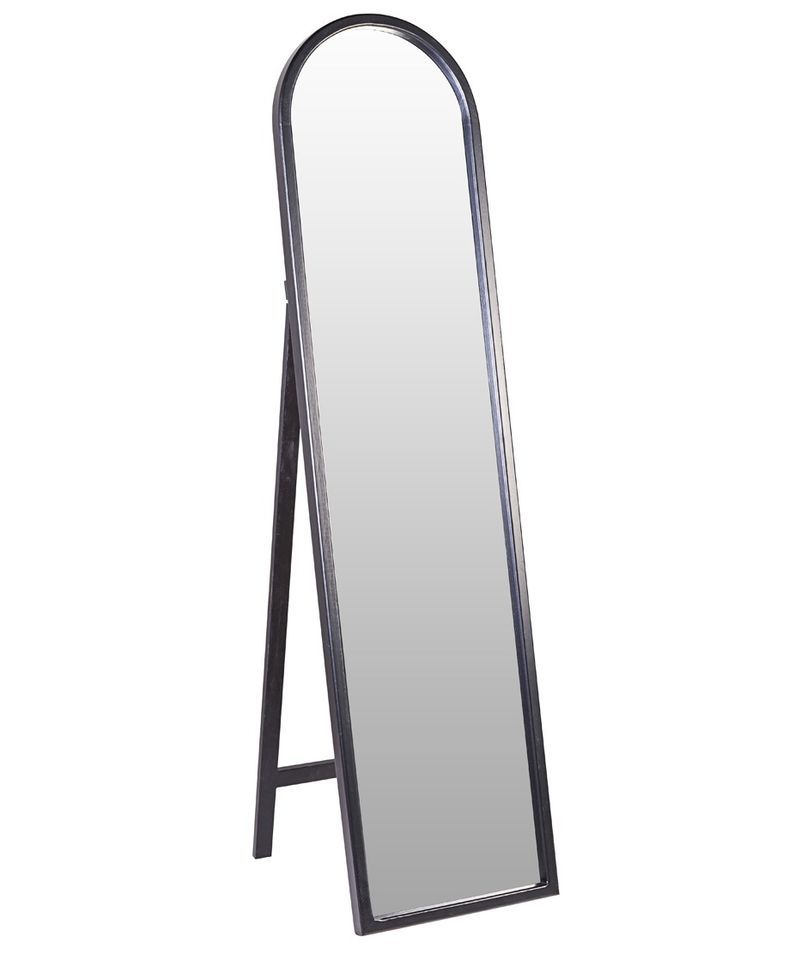 Miroir sur pied arrondi DAKOTA - Cadre bois massif noir - L 40 x H 160 cm - Photo n°1