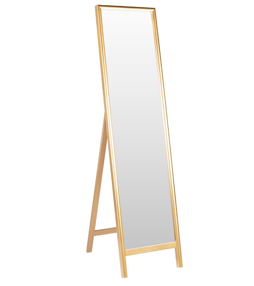 Miroir sur pied DAKOTA - Cadre bois de pin doré - L 40 x H 160 cm - Photo n°1