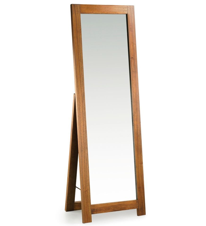 Miroir sur pied STAR - Cadre bois massif marron - L 50 x H 160 cm - Photo n°1