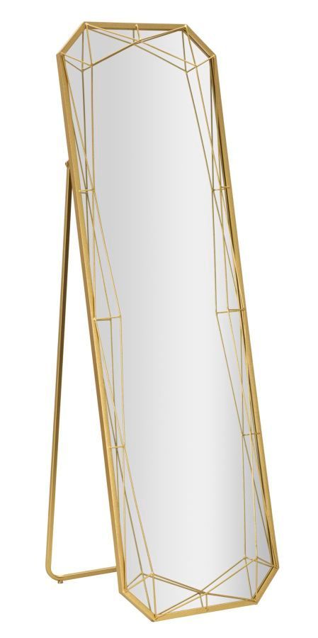 Miroir sur sol doré cm 46x2-57x153 (dimensions du miroir cm 43x150) - Photo n°1