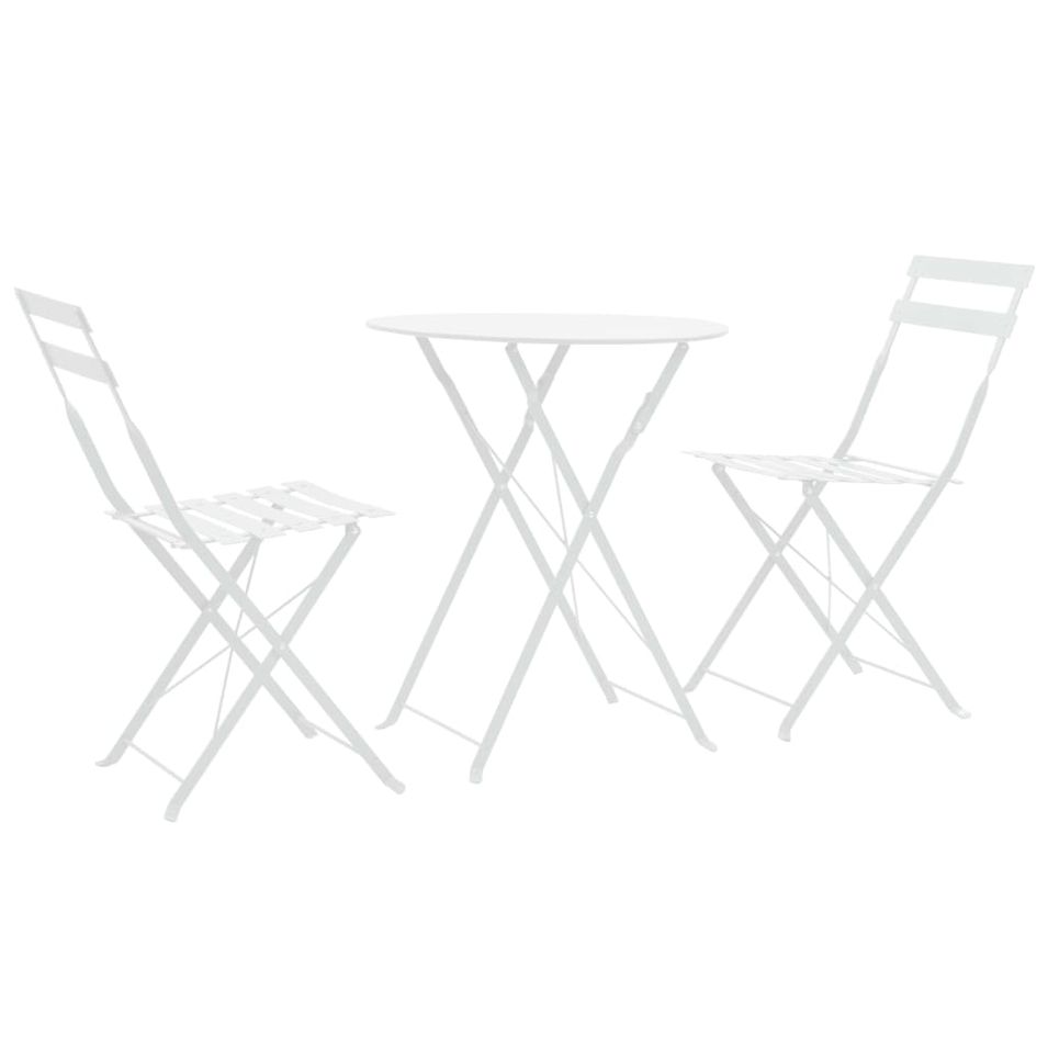 Mobilier de bistro 3 pcs Acier Blanc - Photo n°1