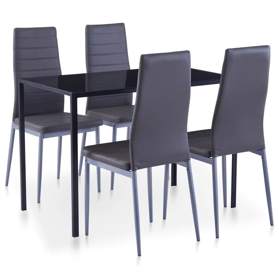 Mobilier de salle à manger 5 pcs Gris - Photo n°1