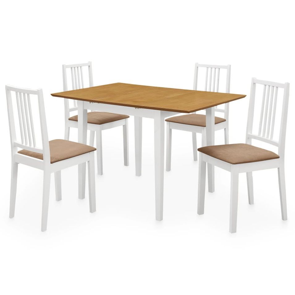 Mobilier de salle à manger 5 pcs MDF Blanc 3 - Photo n°1