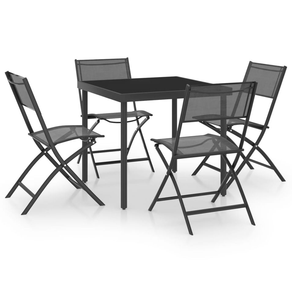 Mobilier de salle à manger d'extérieur 5 pcs Acier 2 - Photo n°1