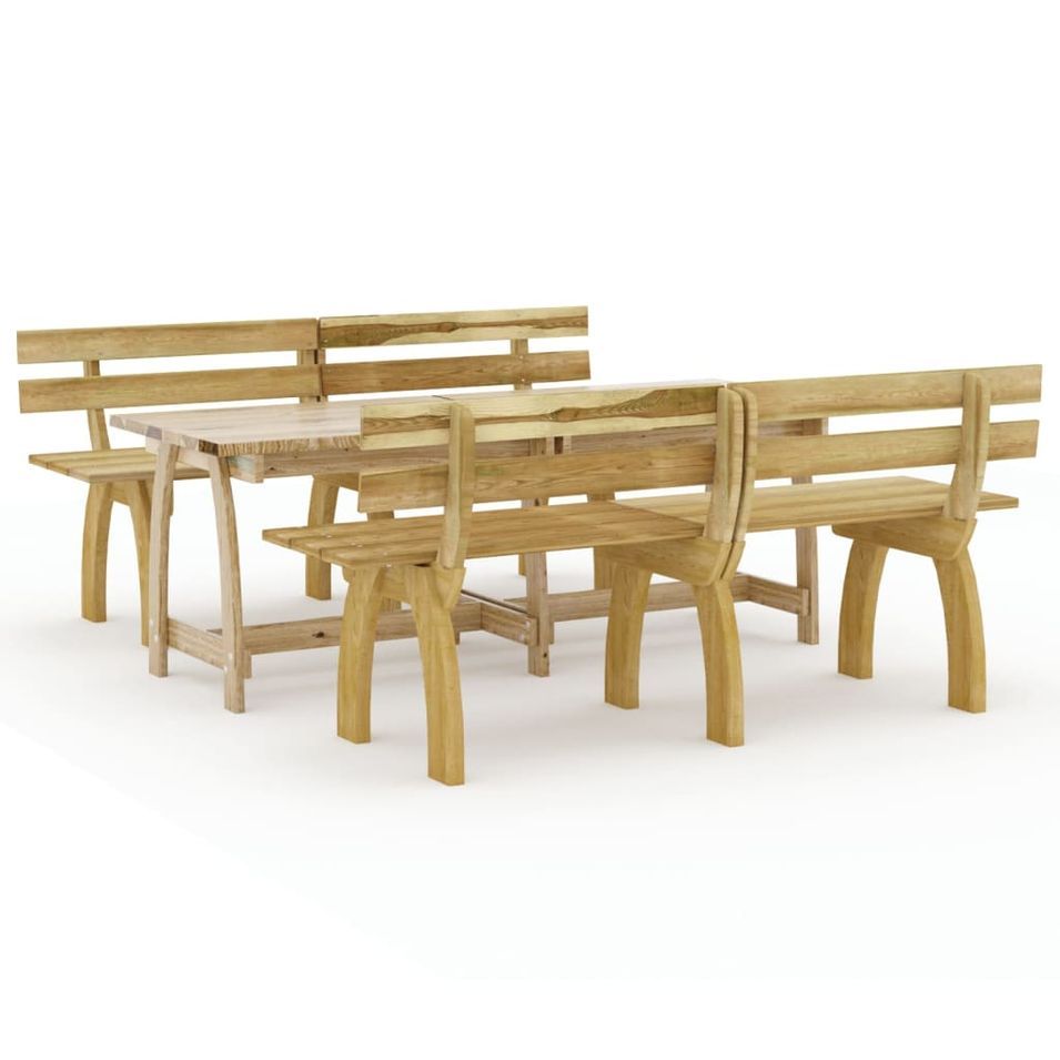 Mobilier de salle à manger de jardin 3 pcs Bois de pin imprégné 4 - Photo n°1