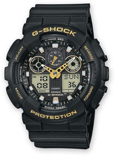 Montre Casio G-Shock Black & Gold GA-100GBX-1A4ER - Montre Multifonctions Résine Noir Mixte - Photo n°1