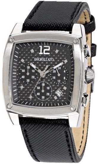 Morellato Time Deco - Chrono - Date - 40mm - 5atm - S/s - Black Leather Strap SIE001 - Photo n°1
