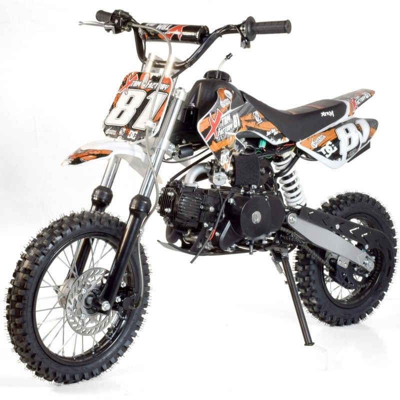 Moto cross 110cc 14/12 e-start automatique 4 temps orange - Photo n°1