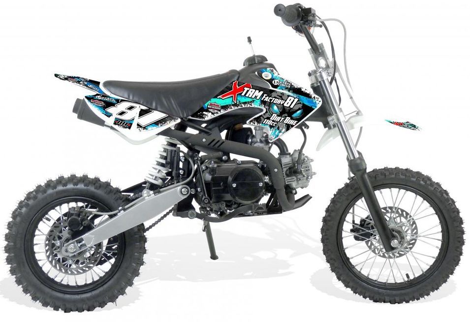 Moto cross 110cc Sport 14/12 boite mécanique Kick starter bleu - Photo n°1